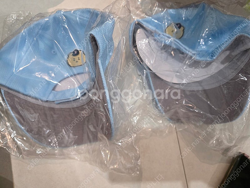 두산 망그러진곰 망곰 어센틱 모자 스카이블루 S, L--1