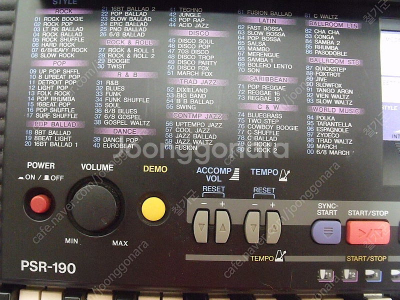 YAMAHA 전자 피아노 키보드 PSR-190--2