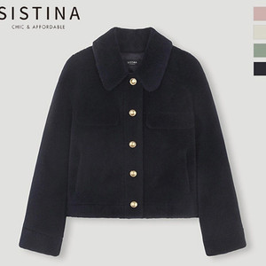 시스티나(SISTINA)부클 무스탕 크롭재킷