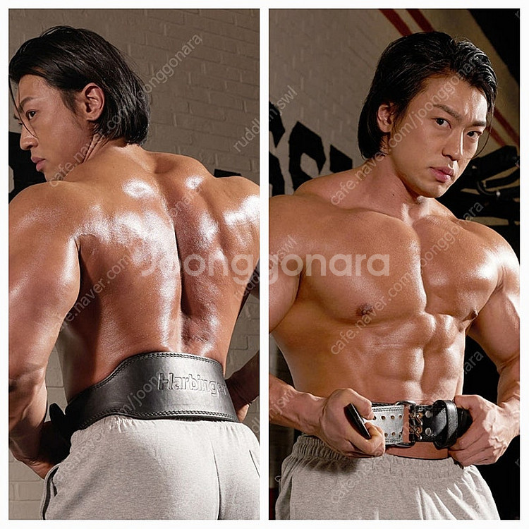 하빈져 프로 레더 벨트 헬스 웨이트 리프팅+벨트 파우치...--0
