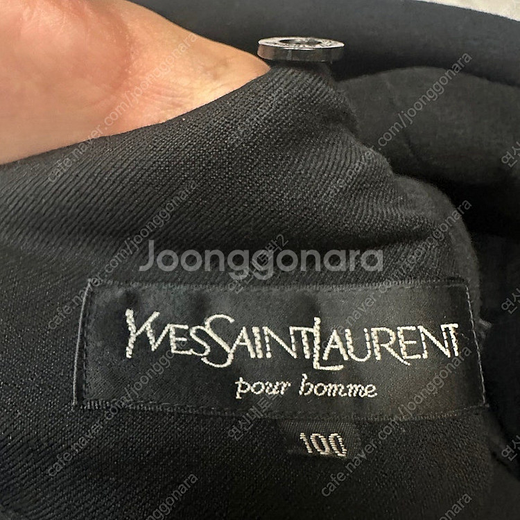 입생로랑 뿌르옴므 블랙 모직울코트 100--2