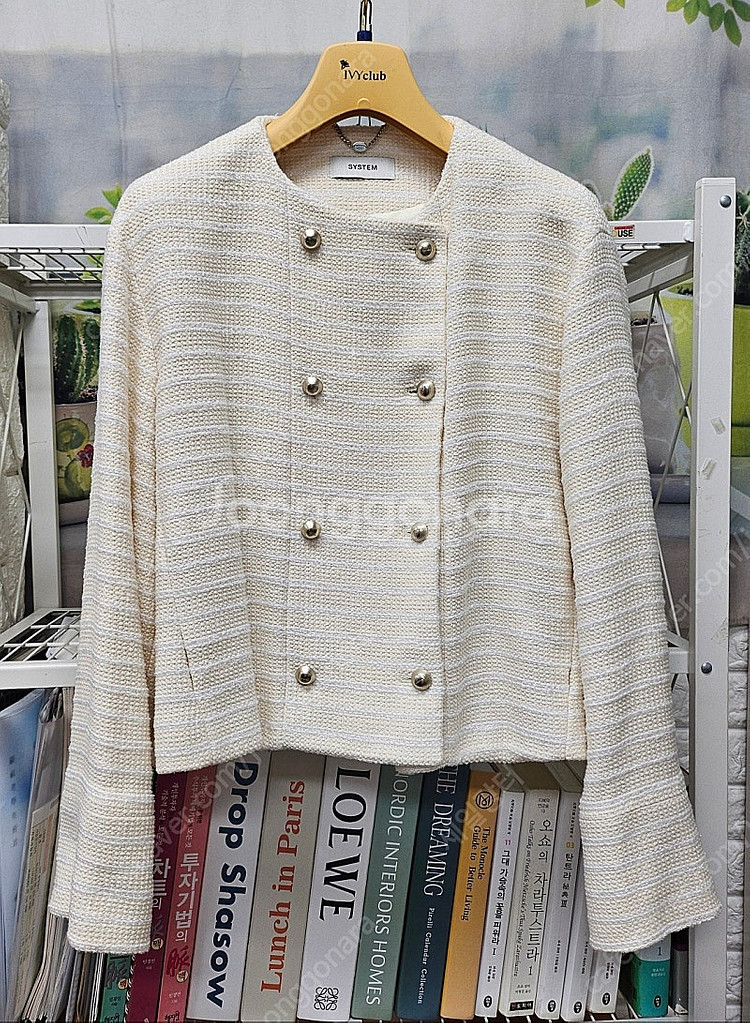 시스템 여성 트위드자켓 22FW 칼라리스 더블자켓 (키...--0