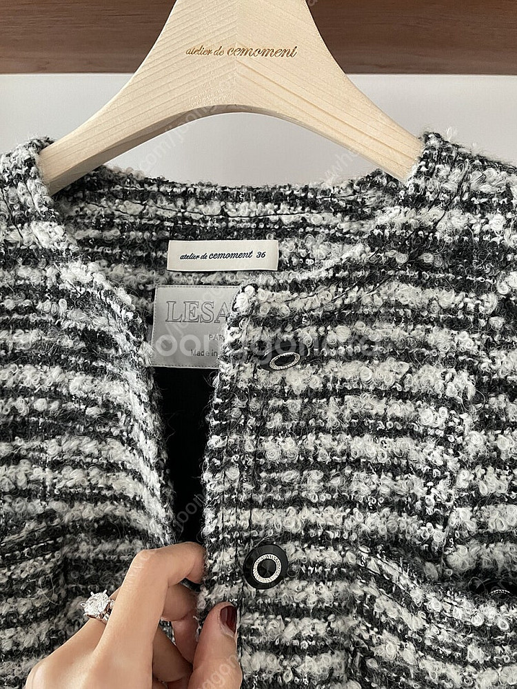 쎄모먼 르사쥬 트위드 자켓--2