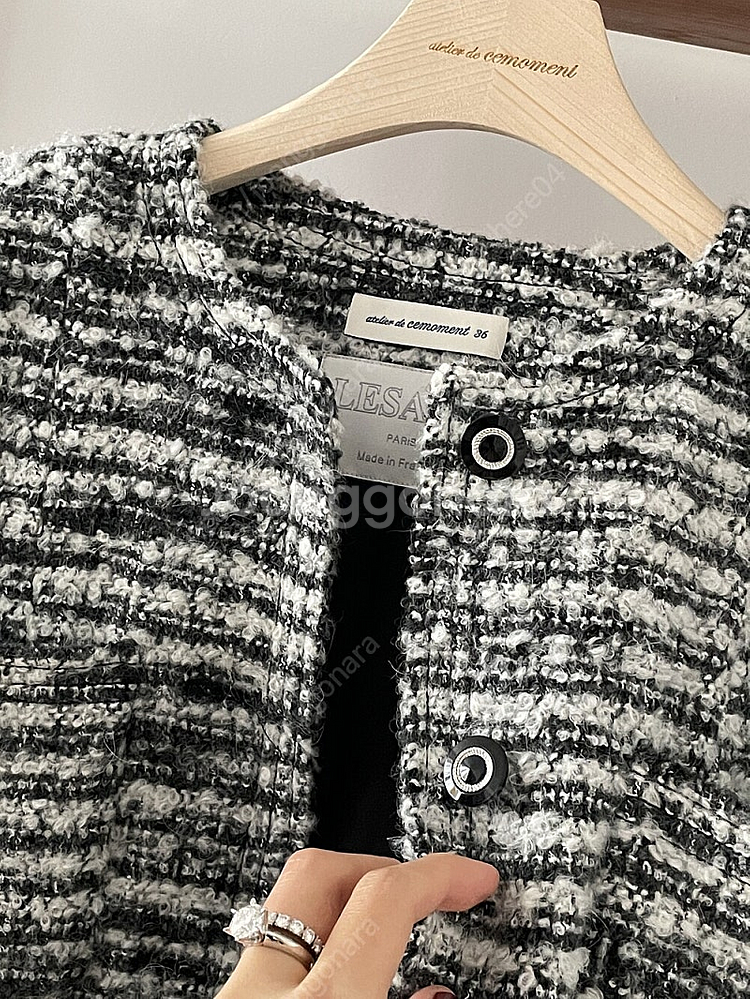 쎄모먼 르사쥬 트위드 자켓--3