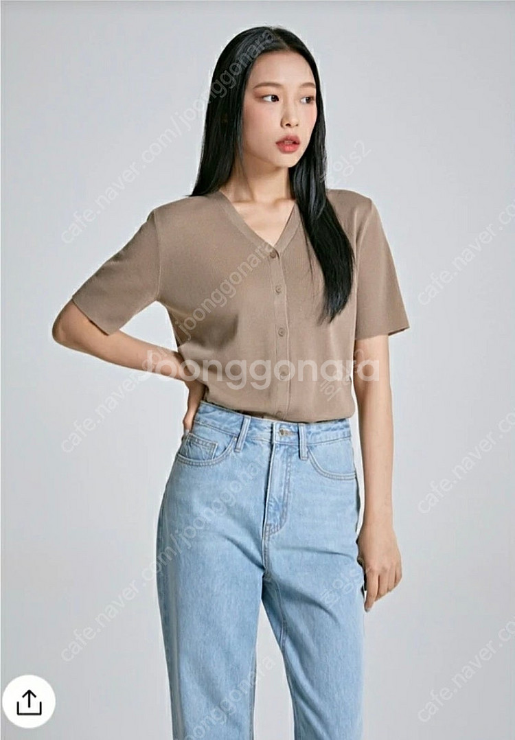 스파오 린넨라이크 반팔 가디건--1