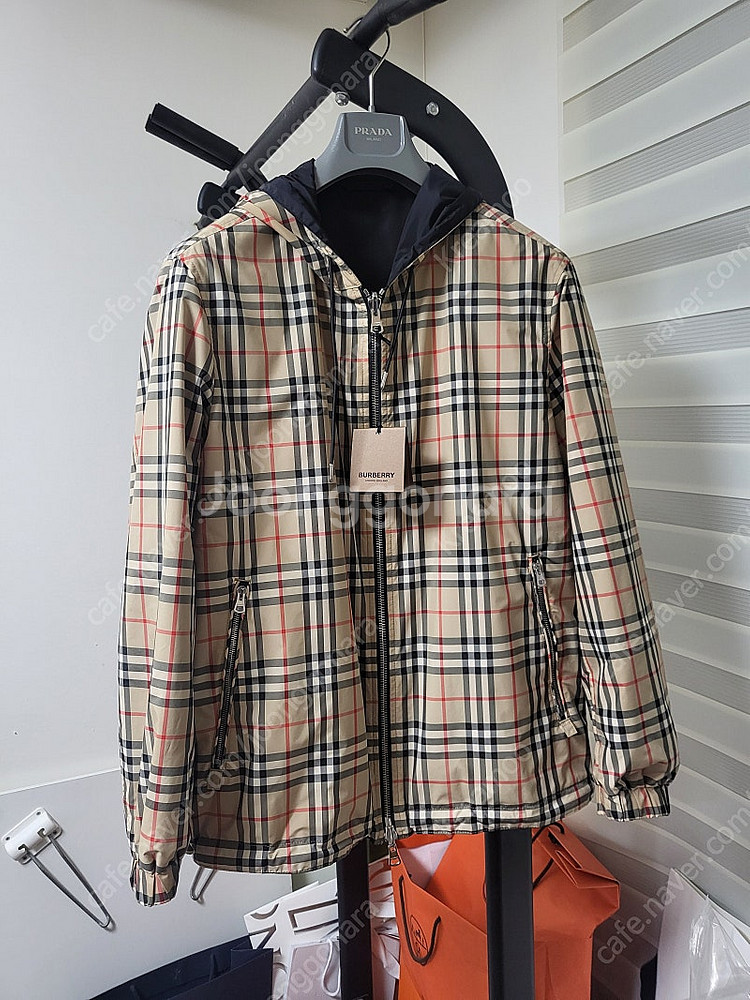 24SS 버버리 체크 리버시블 바람막이 자켓 m--4
