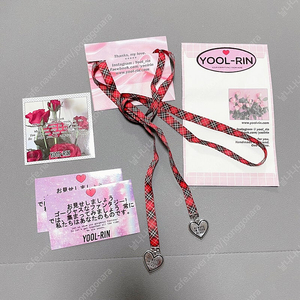 *당일발송* 율린 체크무늬 롱 하트목걸이 스트랩 벨트 악세사리