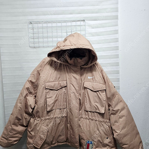 나이키 여성 후드 패딩 자켓 베이지 텍사스 사이즈 90