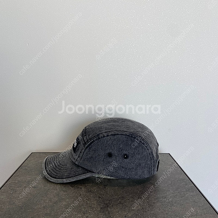 슈프림 22FW 워시드 데님 블랙 박스로고 캠프캡 모자--2