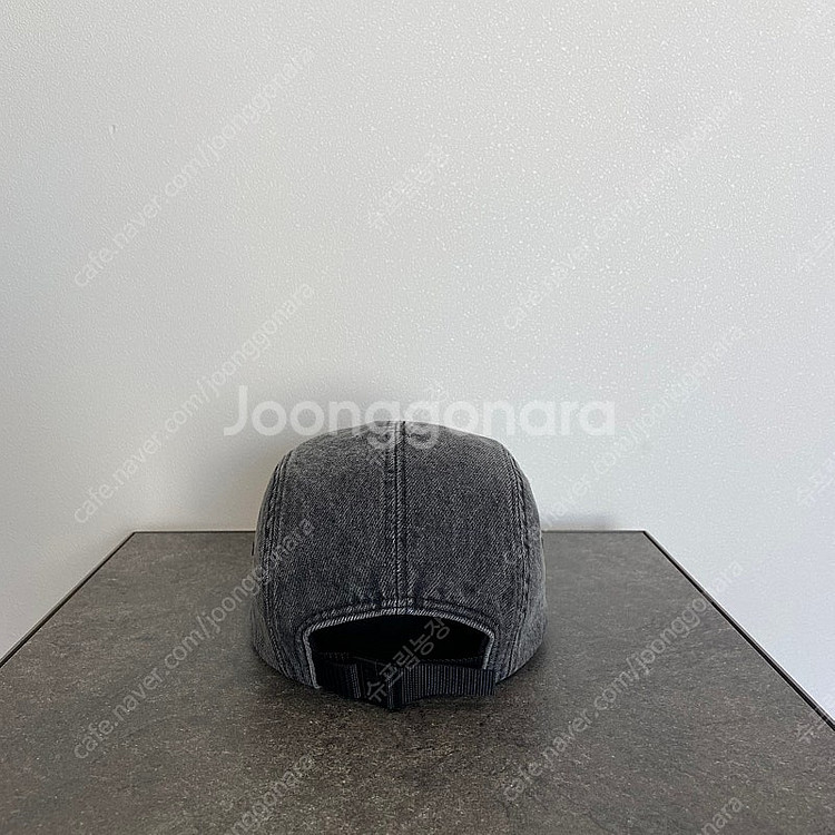 슈프림 22FW 워시드 데님 블랙 박스로고 캠프캡 모자--4