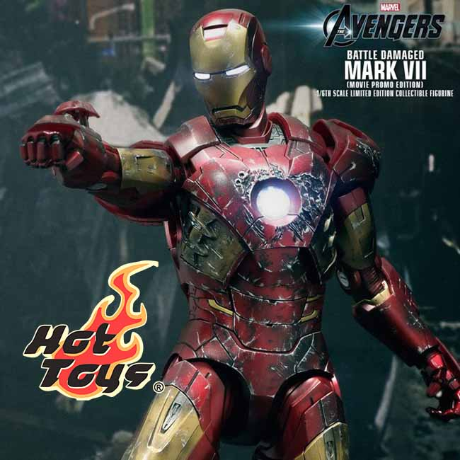 핫토이 아이언맨 마크7 배틀데미지 12인치 피규어 이미지