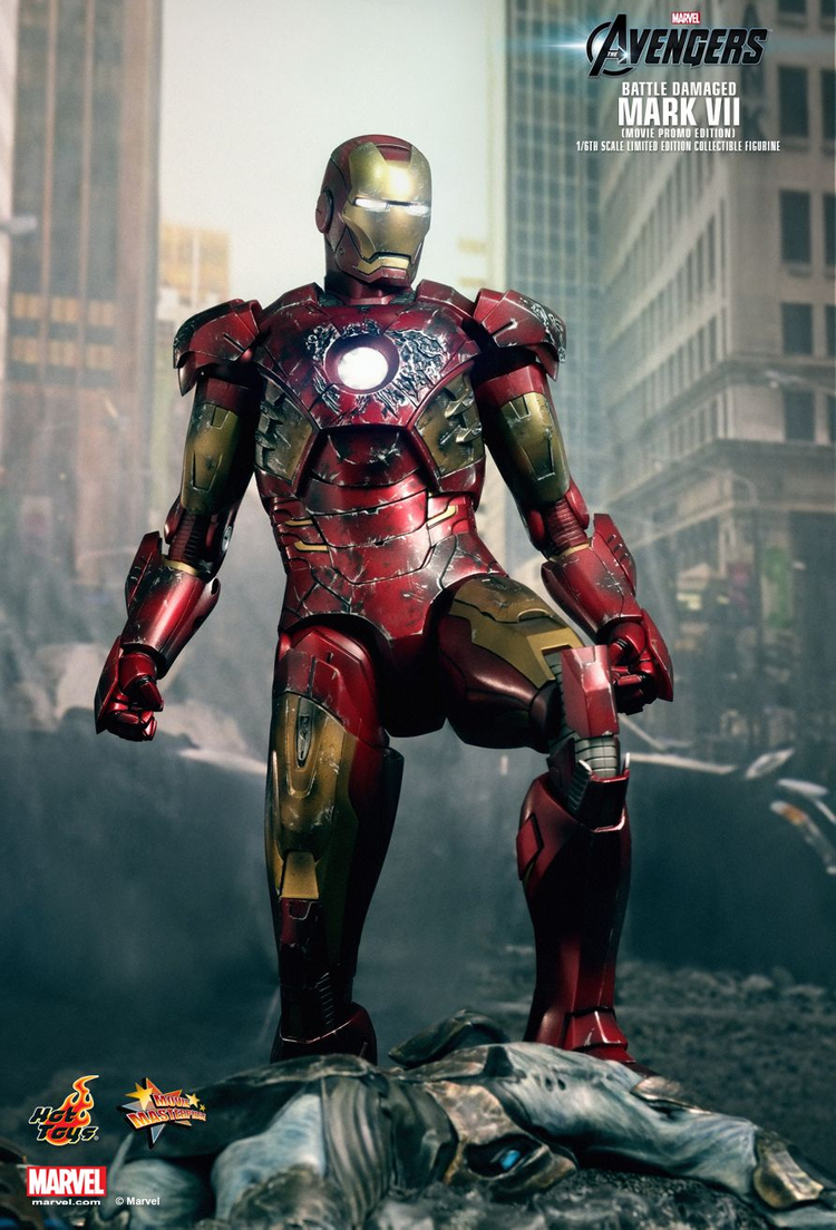 핫토이 아이언맨 마크7 배틀데미지 12인치 피규어 이미지