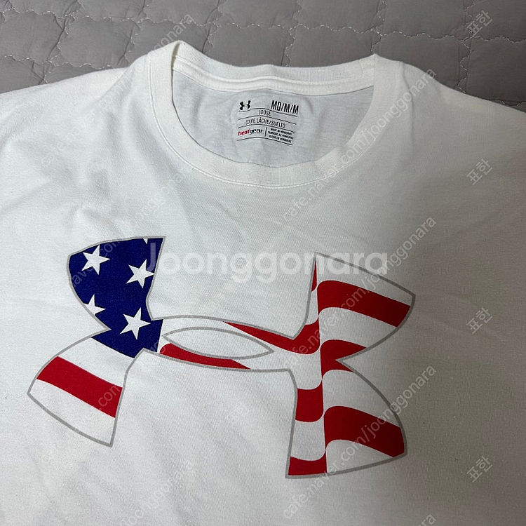 언더아머 USA 로고 반팔티 M 화이트--1