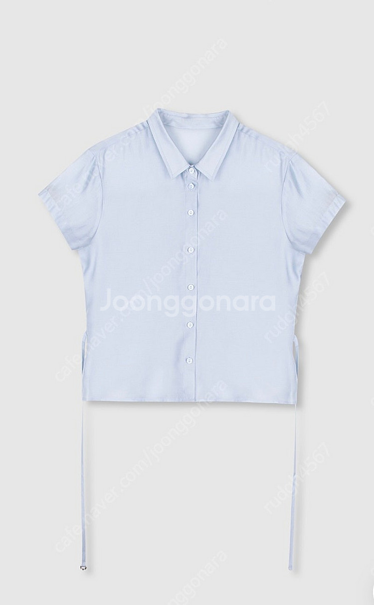 하와 오로르 시스루 셔츠 블라우스 블루 새상품--5