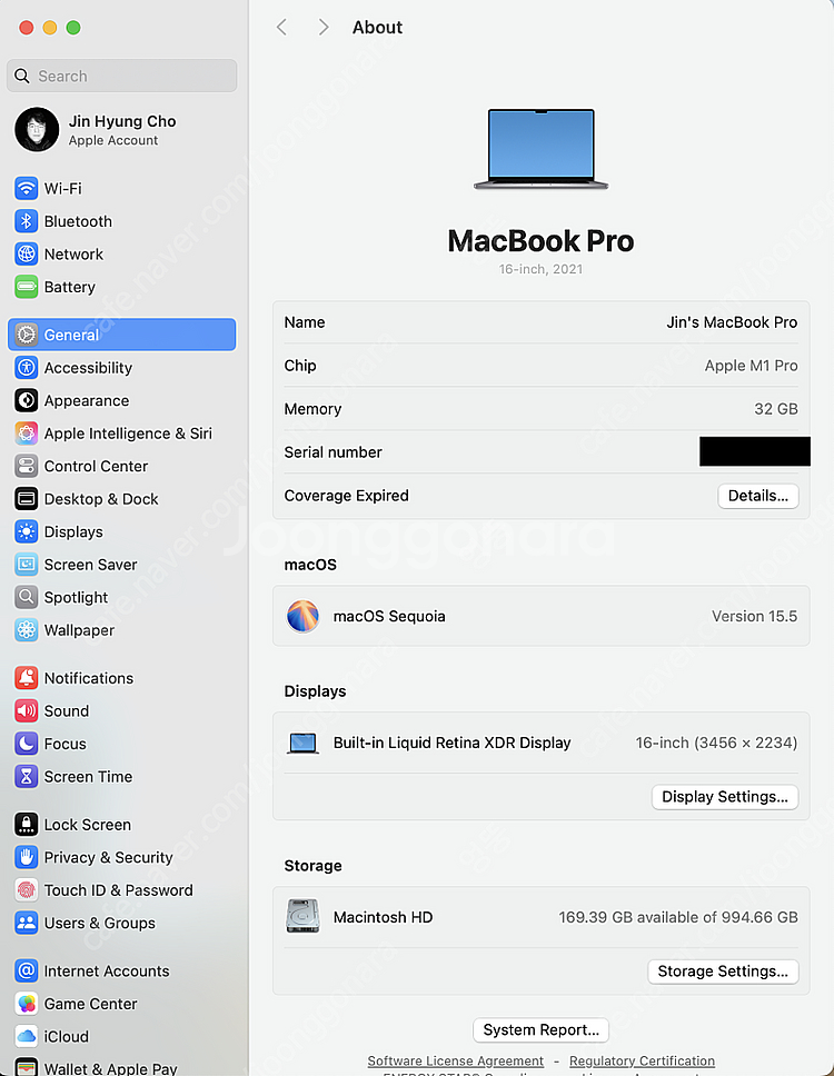 맥북프로 스페이스그레이 16인치 M1 PRO CTO (...--5