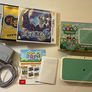닌텐도 2ds xl 튀동숲 충전기 포함 풀세트+칩 3개