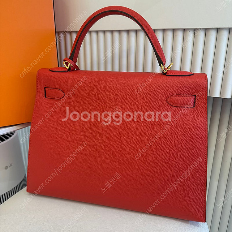 에르메스 켈리백32 루즈드퀘흐 금장--1