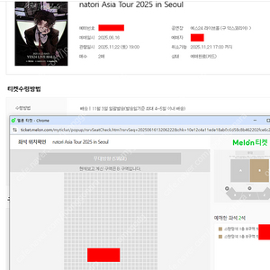 나토리 내한 콘서트 2연석 3연석 양도합니다.