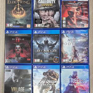 ps4 엘든링 콜옵 월드워2 철권7 디아블로4 디아블로 3 어크오디세이 바하빌리지 고스트리콘 브레이크포인트 배틀필드5