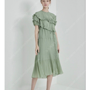 한섬 sjsj 마인 시스템 티어드 프릴 원피스