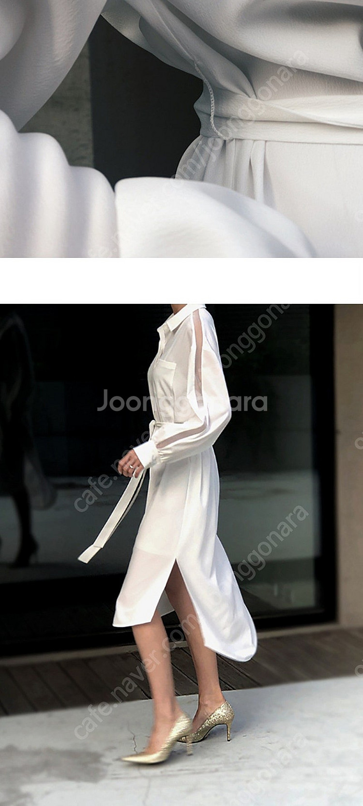 블랑쇼 오간자 밀키웨이 원피스 화이트--3