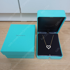 865만)티파니 하트 다이아 18k 옐로우골드 목걸이