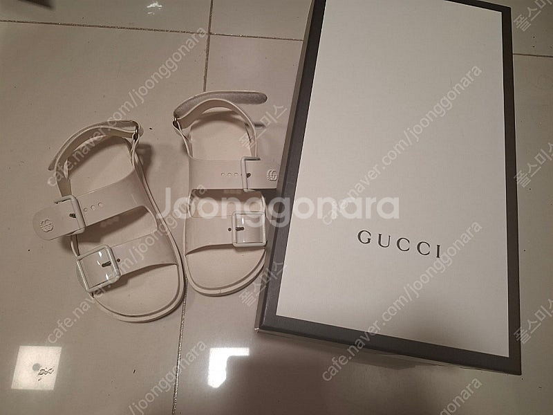 구찌 미니 더블 G 샌들 오프화이트 러버 35--2