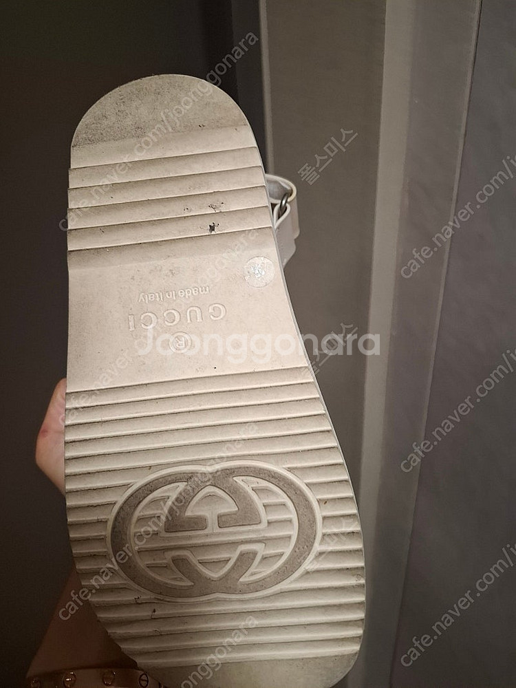 구찌 미니 더블 G 샌들 오프화이트 러버 35--3