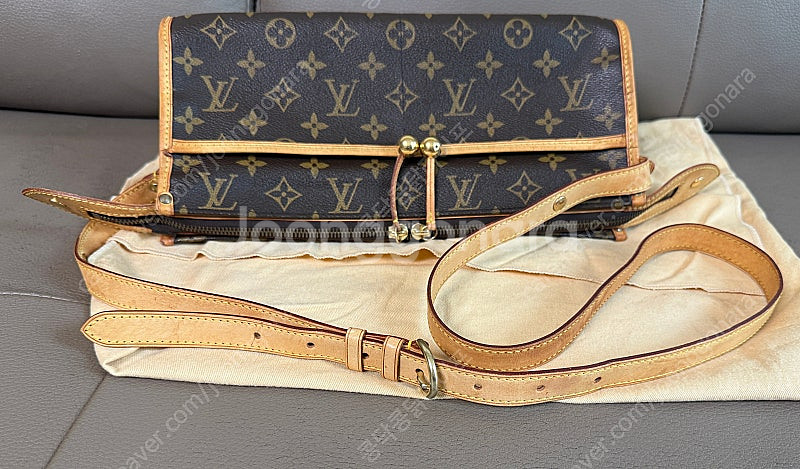 루이비통 모노그램 빈티지 포핀코트 롱 크로스백--8