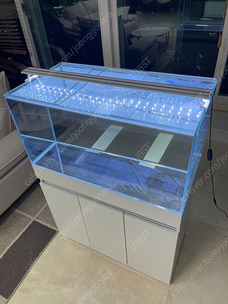 (경기 북부) 프리미엄 3자 광폭 수조 올디아망 90x45x45 8T 노메이커 축양장 어항 받침대 뚜껑 세트 A급 ...--5