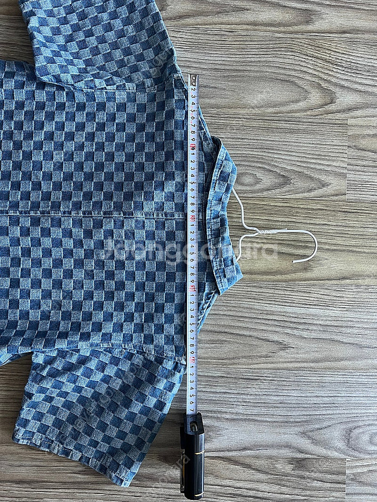 여름 원피스 바둑판무늬 폴로넥 데님 스커트--3