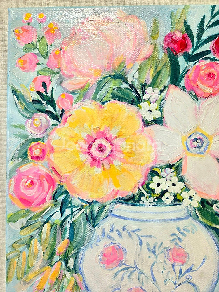 꽃그림 꽃병 작가 그림 원화--1