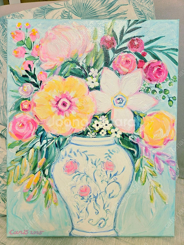꽃그림 꽃병 작가 그림 원화--6