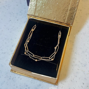14k 로즈골드 두줄 팔찌 16.5cm+2cm