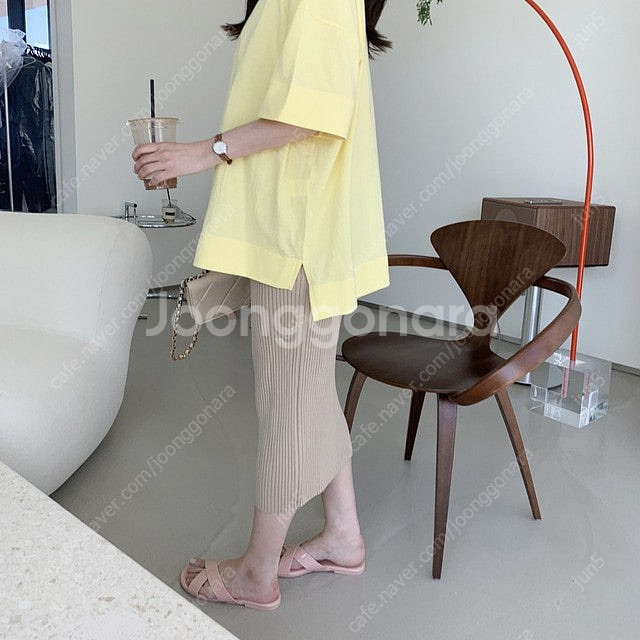 르꼬르망 세일 다덮는티 반팔 (박시/스몰) 민트, 옐로우 2장 일괄--1