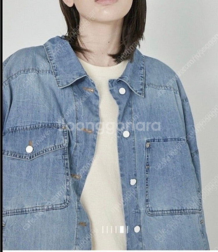 시스템 슬릿 헷 데님 자켓 팝니다--0