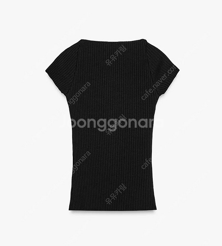 ZARA 자라 리브드 하트넥 탑, 자라 하트넥 티셔츠 ...--5
