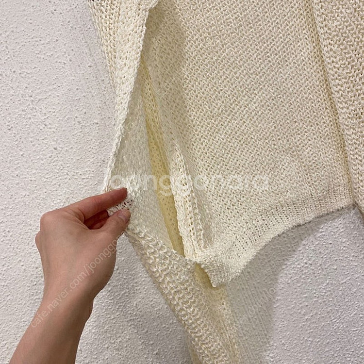 [미사용]여성 수블링 그물 볼레로 가디건 아이보리--7