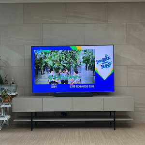 삼성 QLED 65 TV + 삼성 사운드바 + TV 거실장