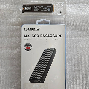 마이크론 Crucial P3 Plus M.2 NVMe 2TB+오리코 NVME 외장 SSD 케이스 미개봉 새제품 영상작업이 켄슬되서 판매합니다 이삿짐 정리중이라 다른물품도 같이 말