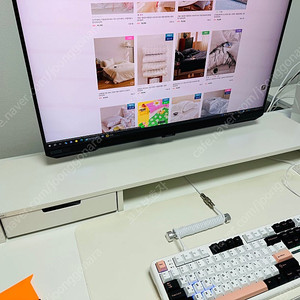 데스커 모니터 받침대 화이트 1000폭 DSAA0303