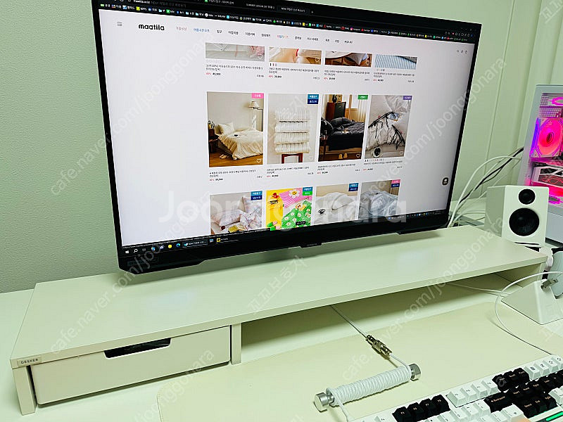 데스커 모니터 받침대 화이트 1000폭 DSAA0303--1