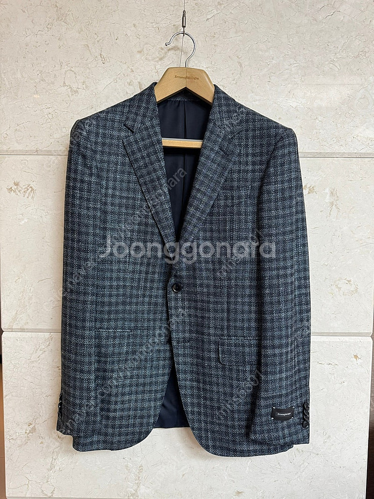 제냐 / 테일러드 밀라노핏 체크 패턴 블레이저 자켓 /...--0