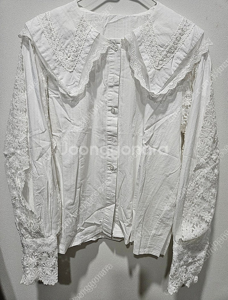 마리마켓 레이스 블라우스 화이트--0