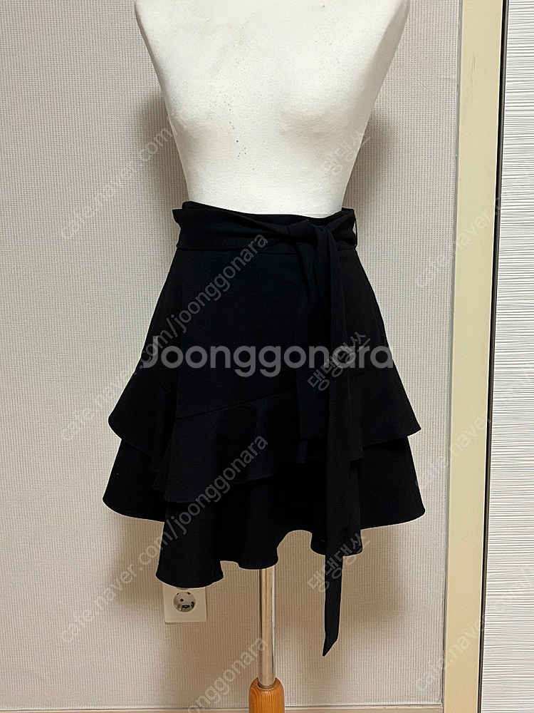 MAJE 마쥬 언발란스 벨티드 러플 소프트 스커트--4