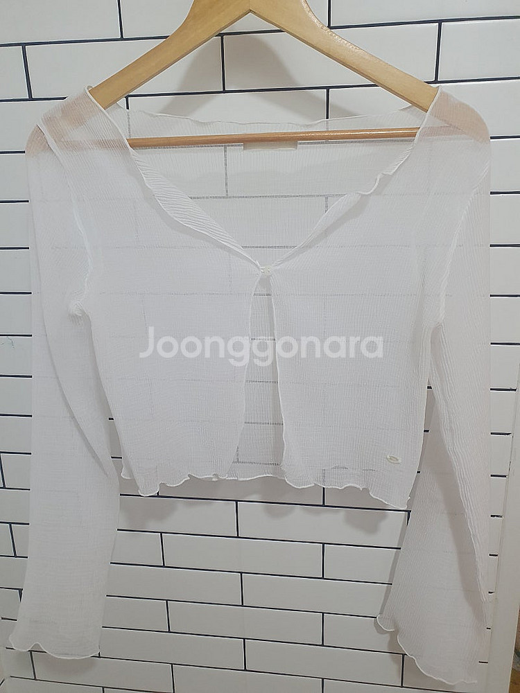 온드민 플린 가디건 화이트 피치베이지--1