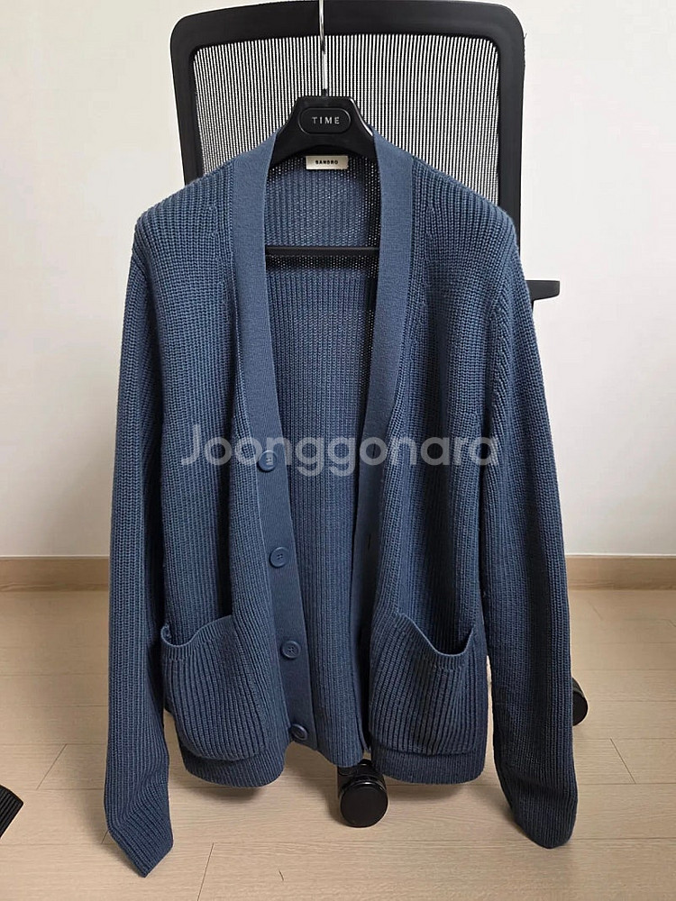 [정품] 산드로옴므 22fw 블루 그레이 컬러 가디건 ...--0