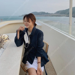 유메르 린넨 100 벨티드 셔츠 자켓