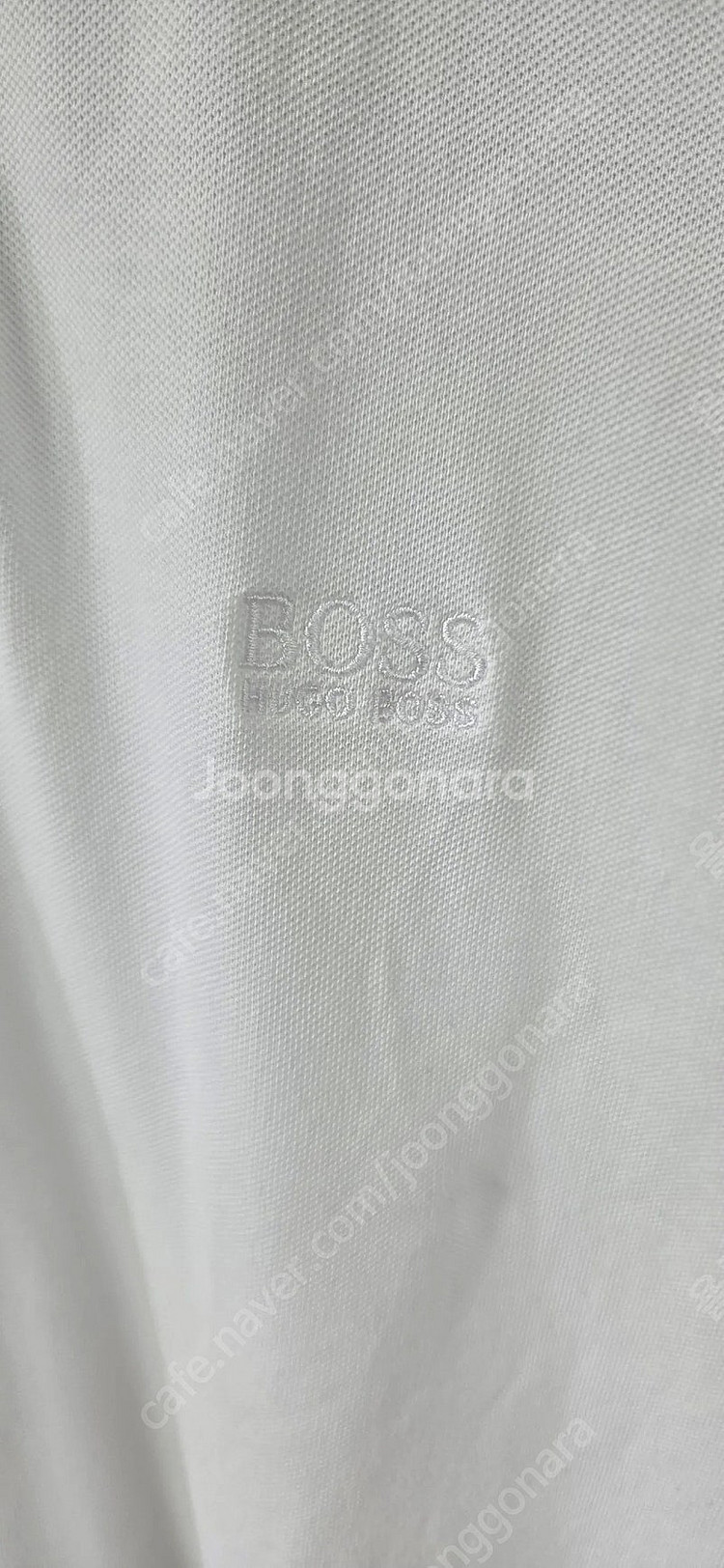 보스BOSS 피마코튼 화이트 기본 티셔츠 100사이즈--2