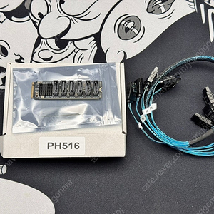 [대전] PH516 NVMe-SATA 컨트롤러 (6포트, 미사용) + SATA 케이블 세트